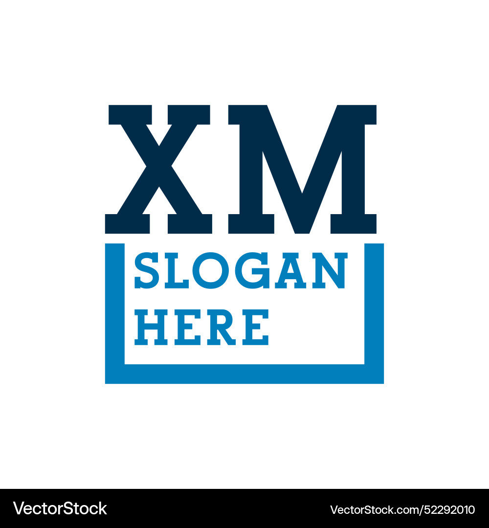 Minimal initials logo letters x and m xm initial Vector Image