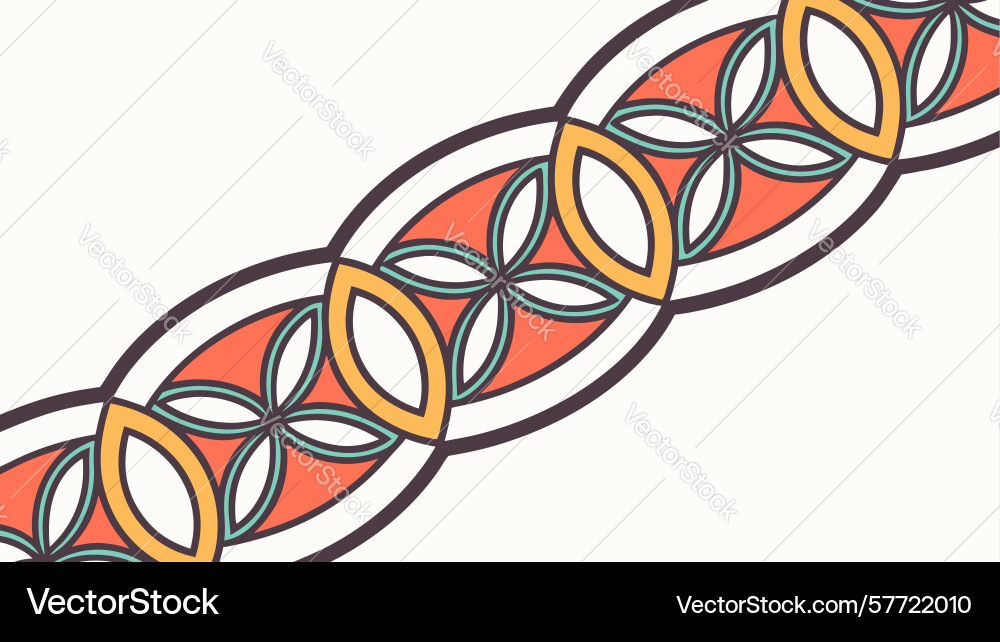 Ornate geometric border pattern with interlocking vector image