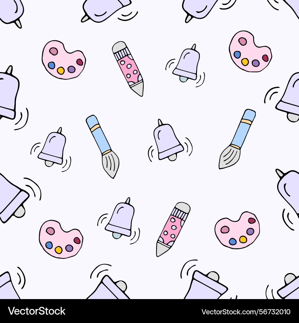 Pattern of educational objects and items - pencil Vector Image