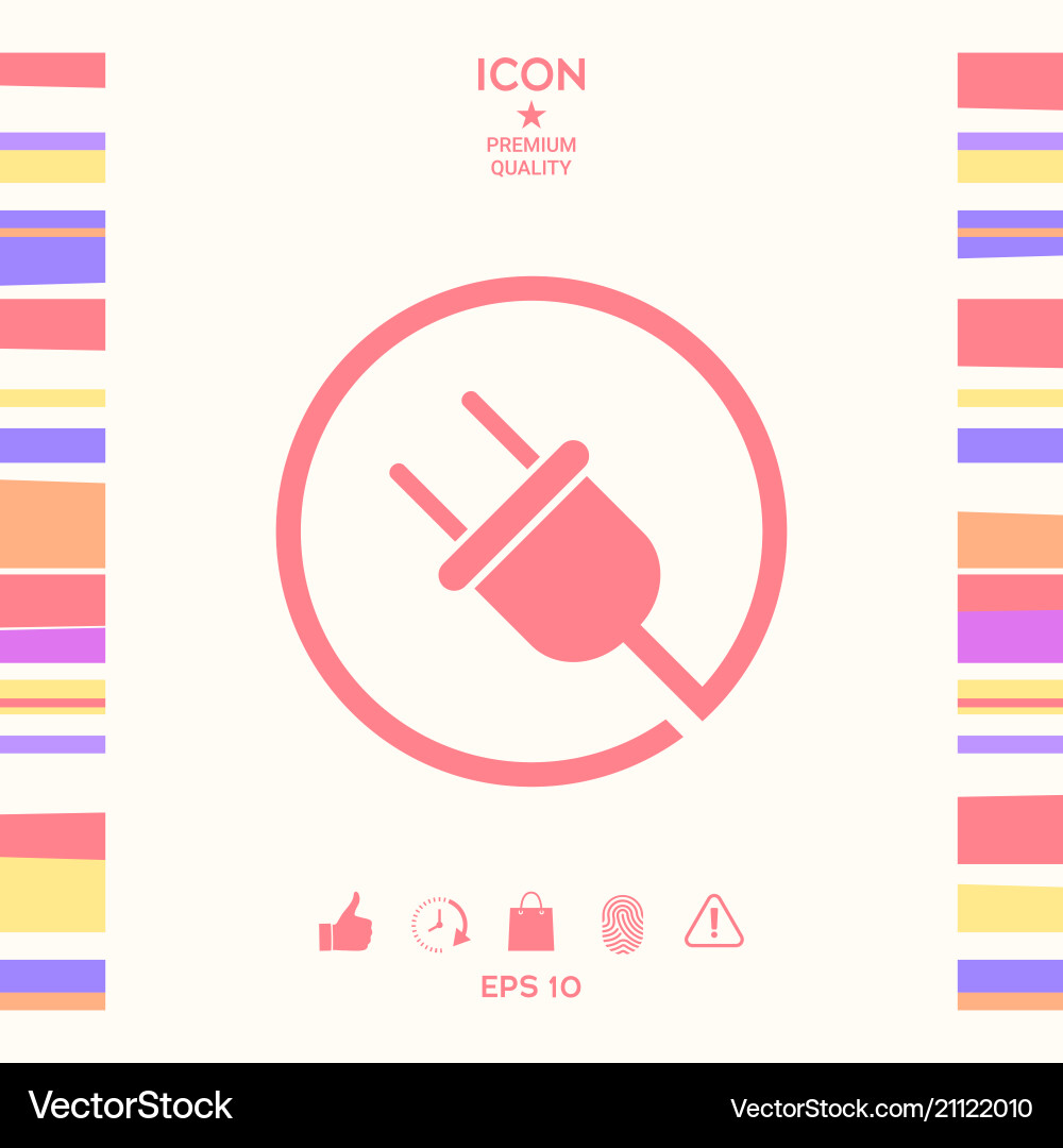Plug in round icon Vector Image