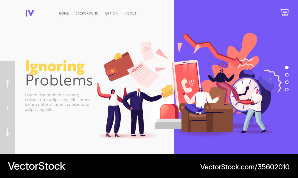 Problem ignoring landing page template frivolous Problem ignoring landing page template frivolous Vector Image