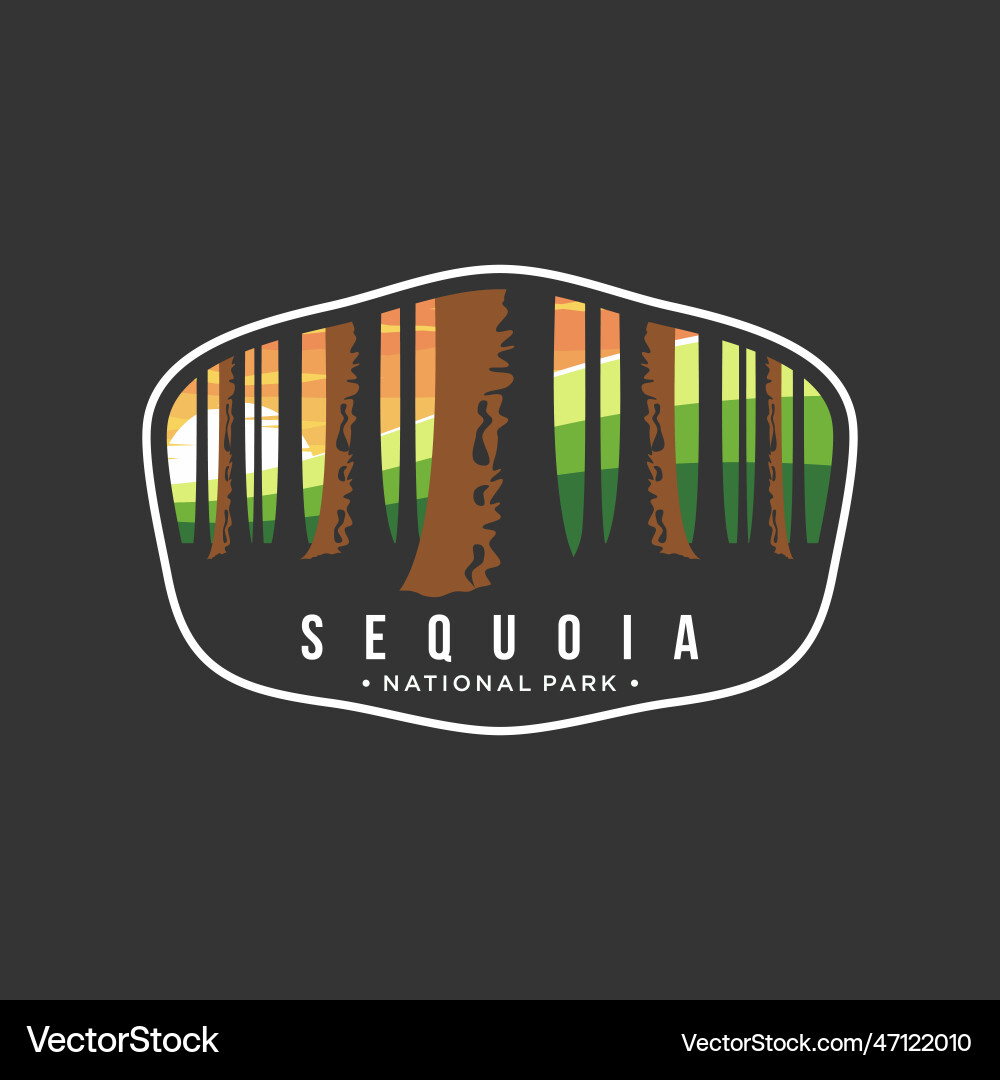 Sequoia Nationalpark Emblem Patch Logo Sequoia Nationalpark Emblem Patch Logo vektorbild