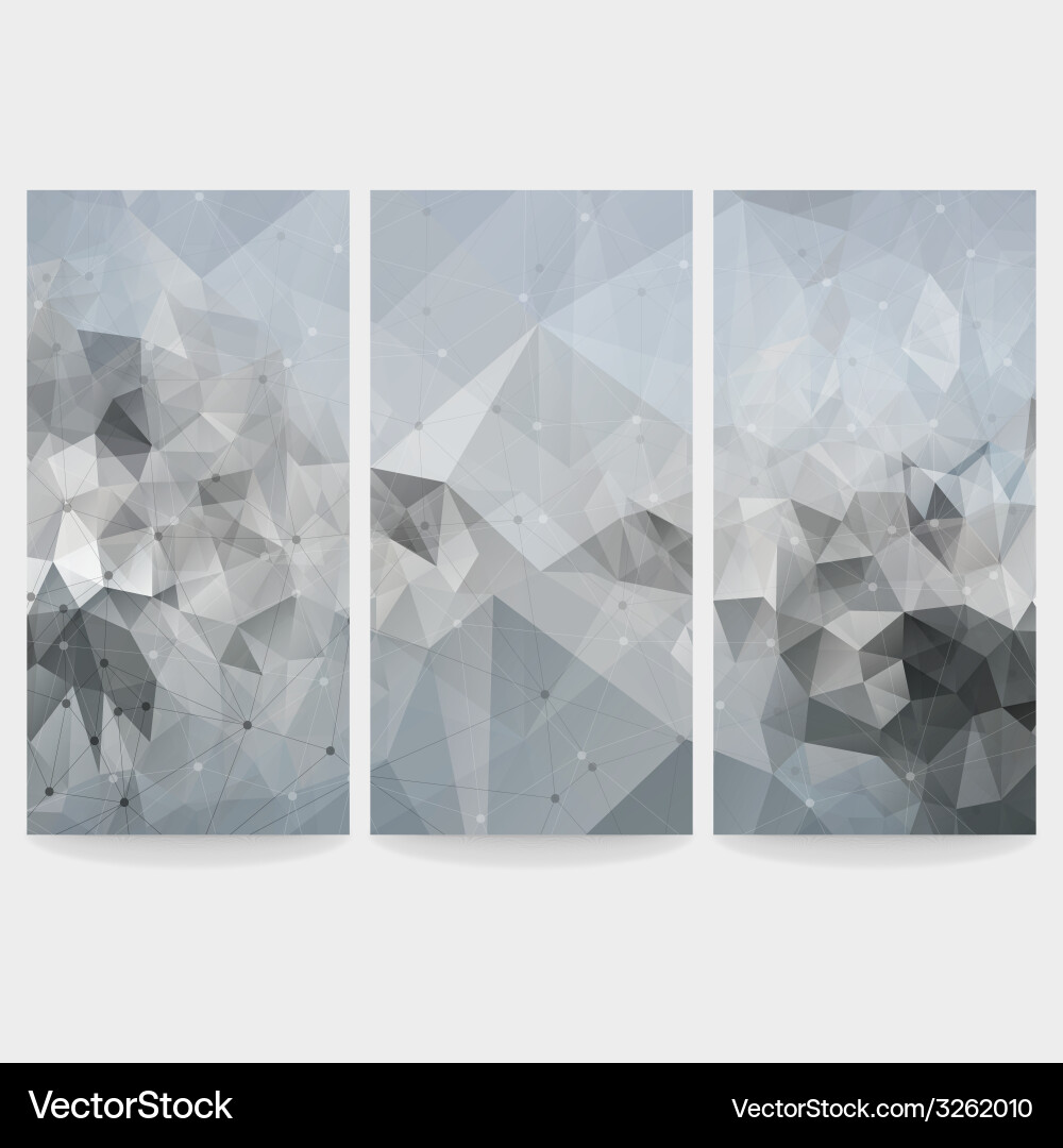 Set of abstract backgrounds molecule structure vector image