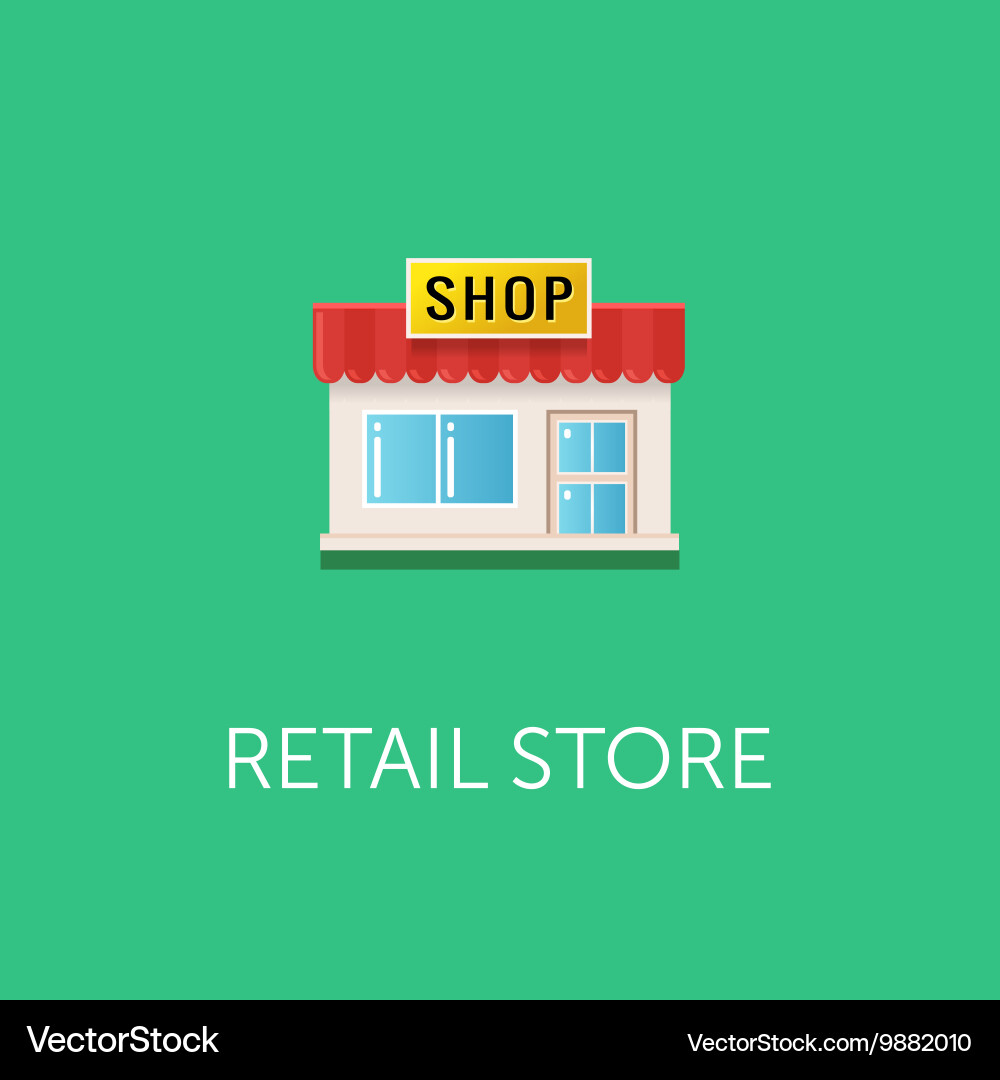 Small retail store icon front view Vector Image