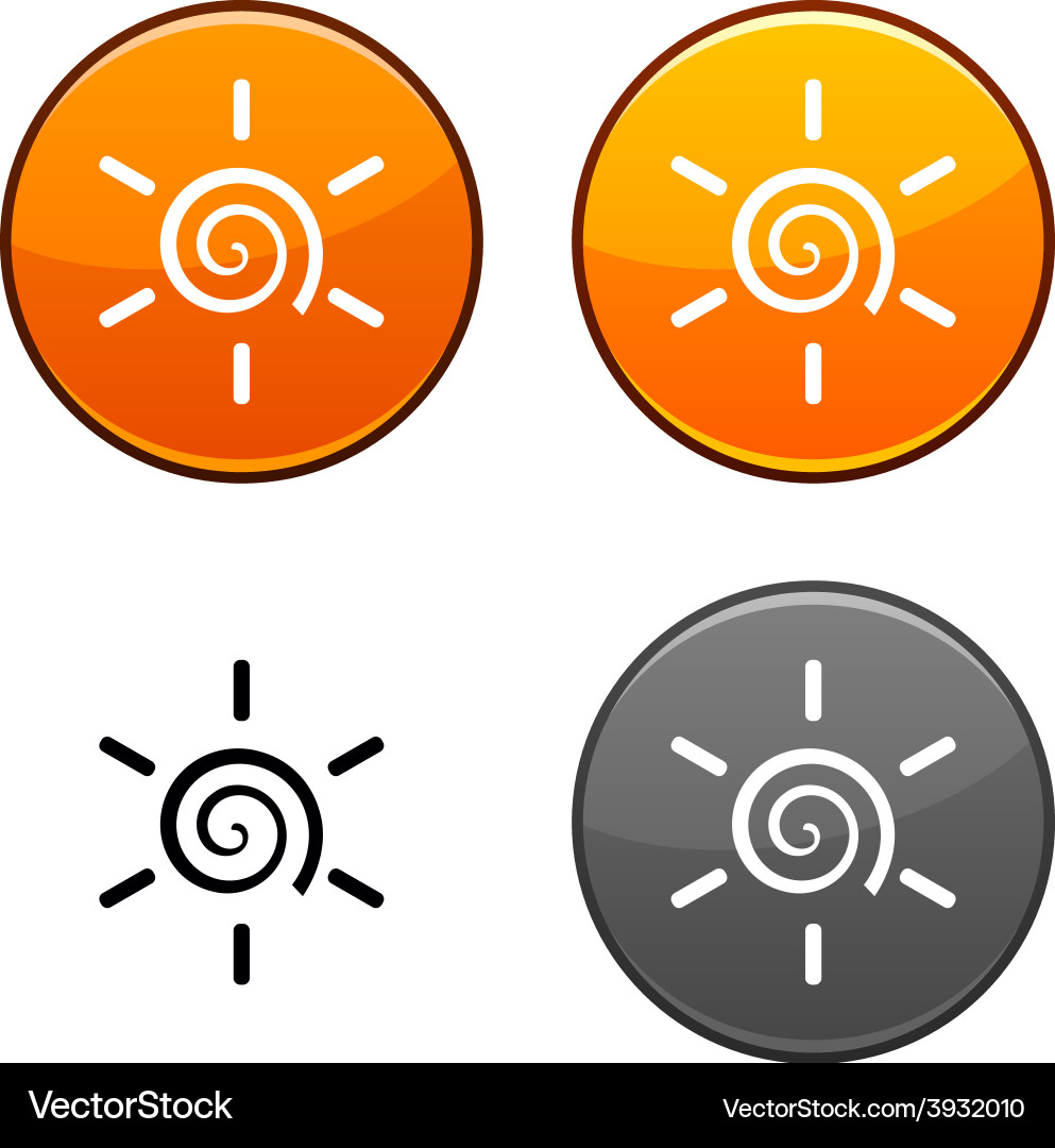 Sun button vector image