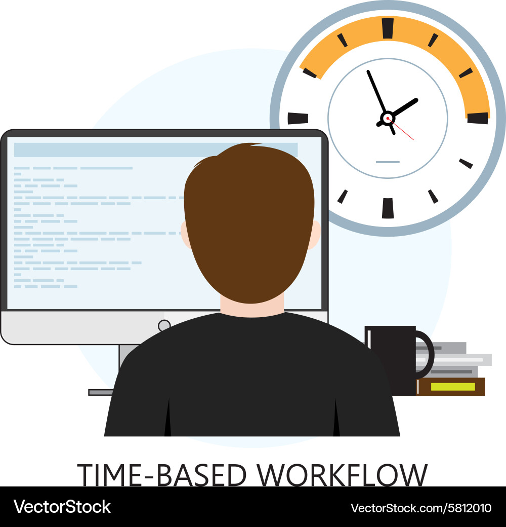 Time-based workflow icon Vector Image