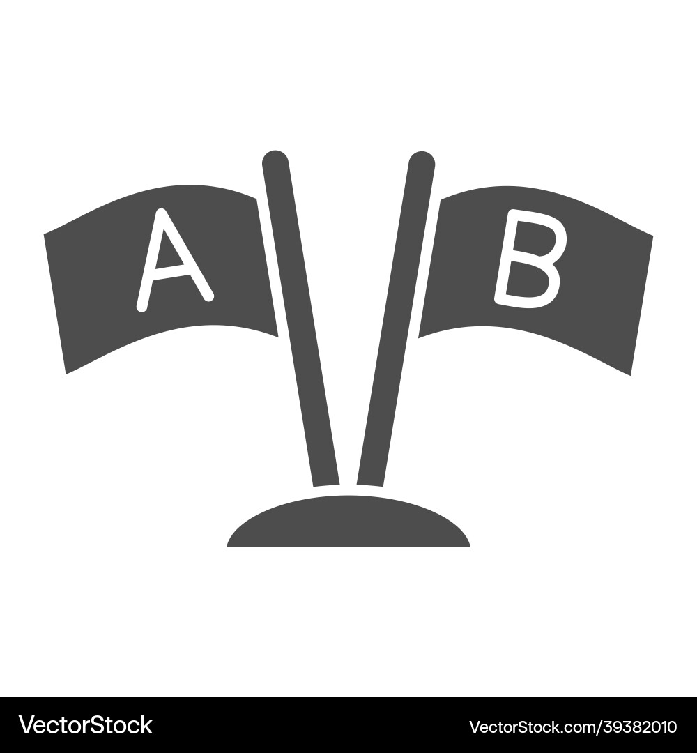 Two flags with letters a and b solid icon Two flags with letters a and b solid icon vector image