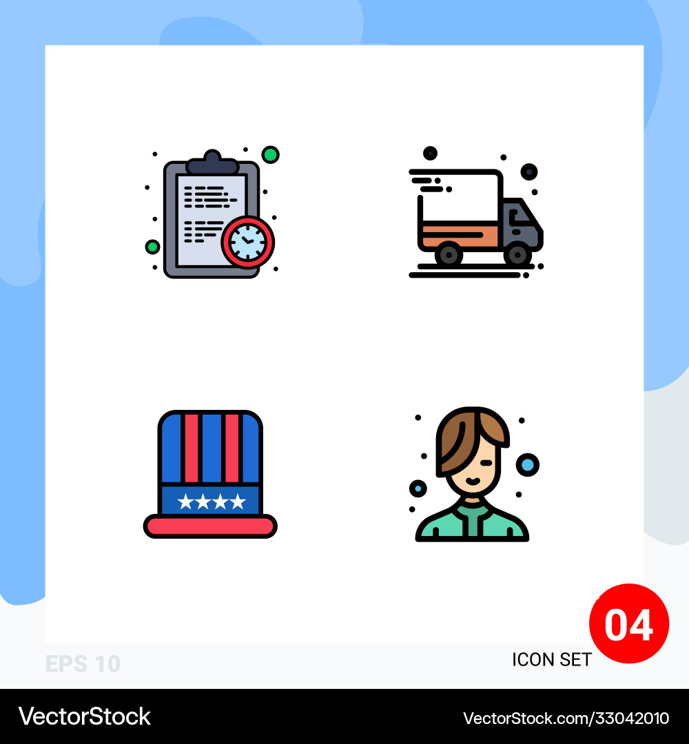 User interface pack 4 basic filledline flat Vector Image