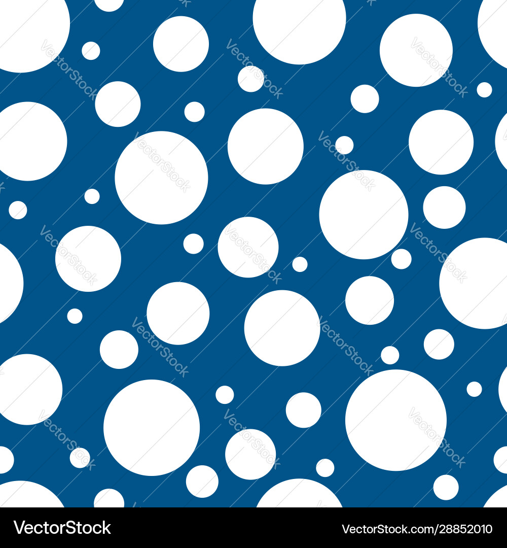 White circles on blue background seamless pattern White circles on blue background seamless pattern vector image
