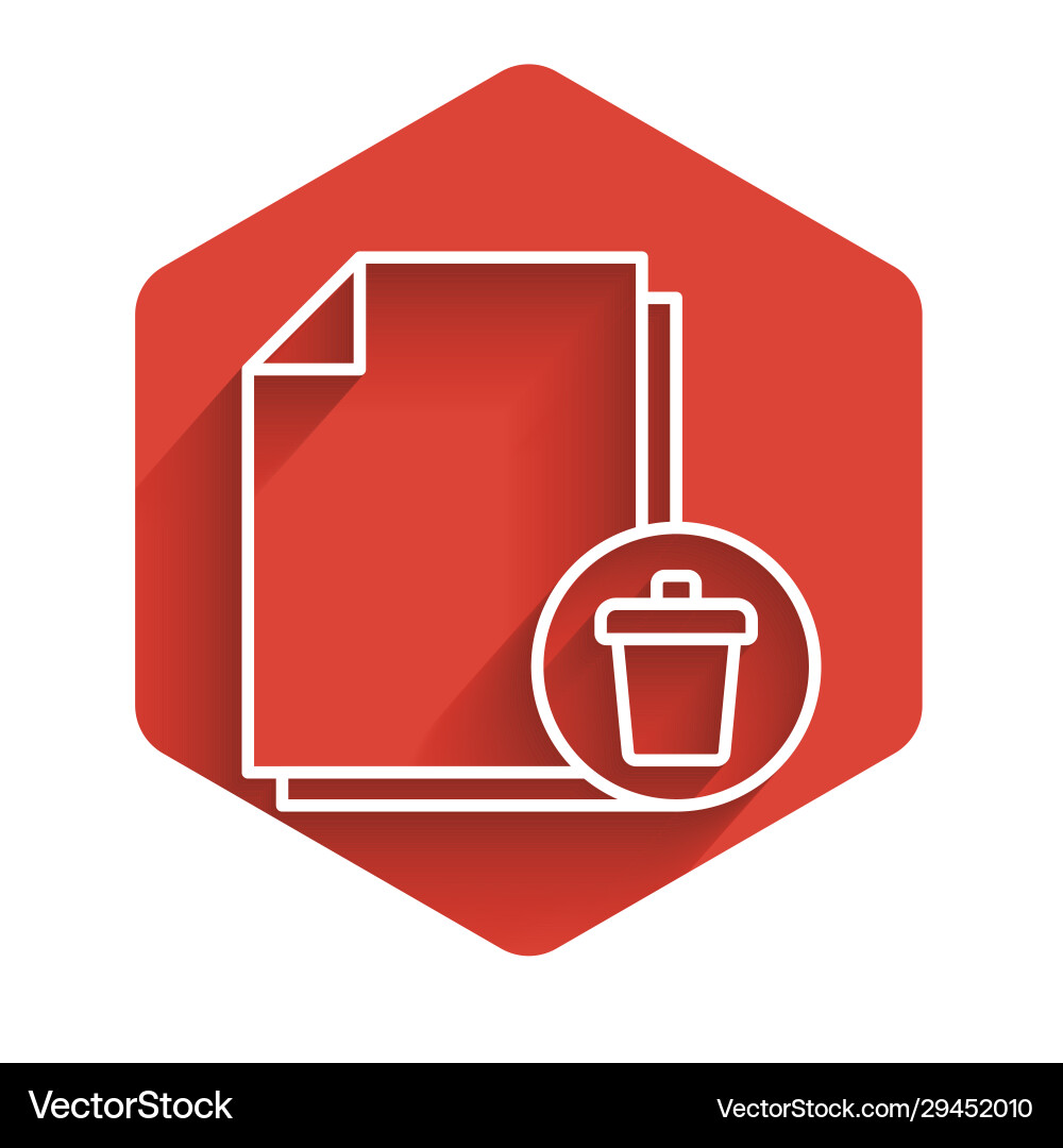 White line delete file document icon isolated White line delete file document icon isolated vector image