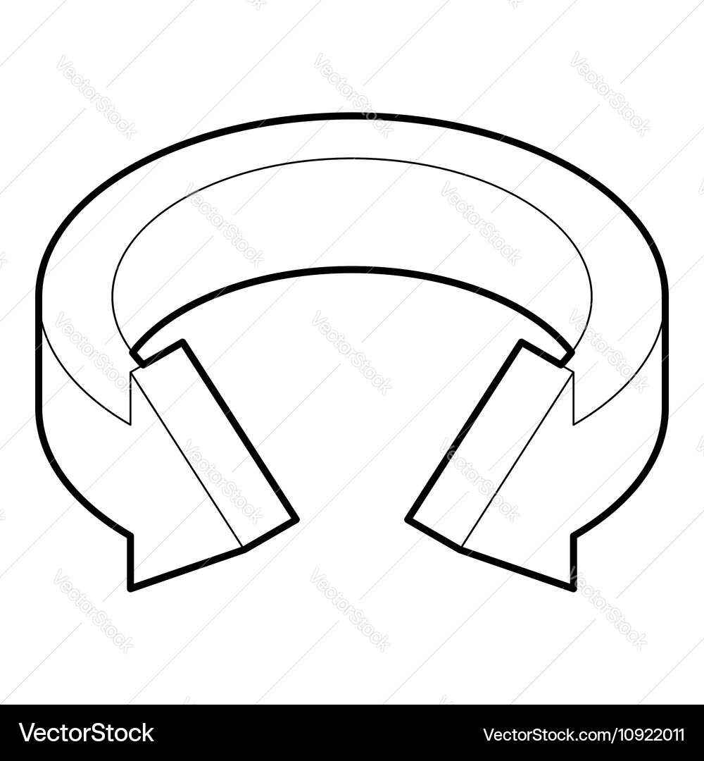 Arrow circle icon outline style vector image