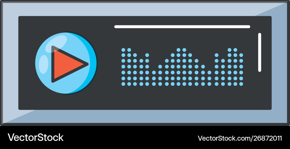 Audio player display with sound graphic vector image
