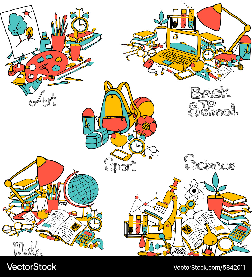 Back to school decorative set Vector Image