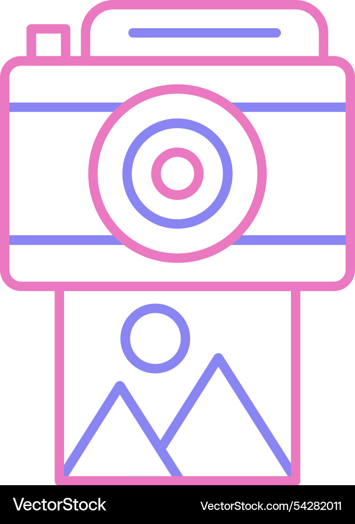 Camera line two colour icon Vector Image