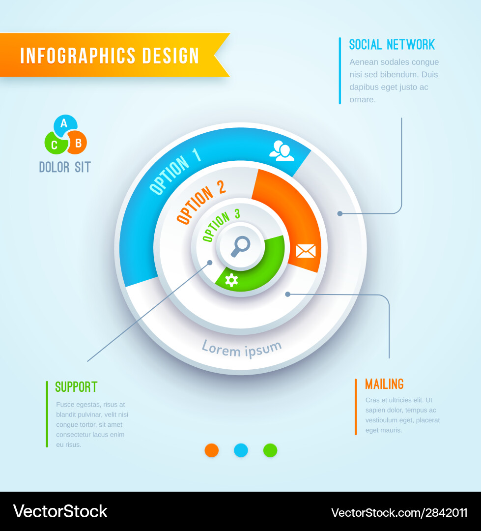 Circle Graph Infographic Elements vector image