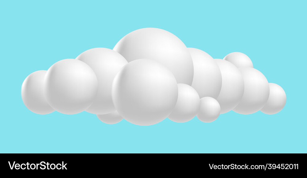 Clouds fluffy 3d mesh cartoon soft render Clouds fluffy 3d mesh cartoon soft render vector image