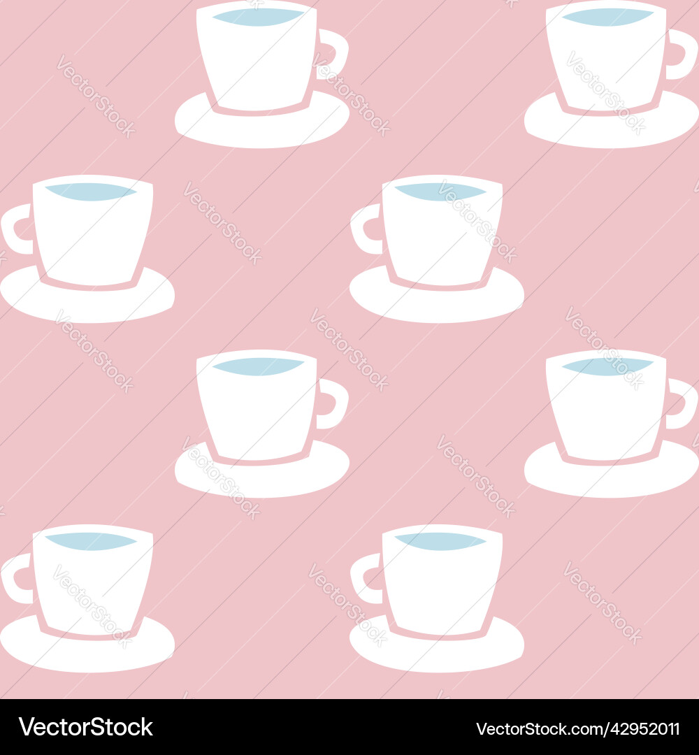 Coffee cups seamless pattern design Vector Image