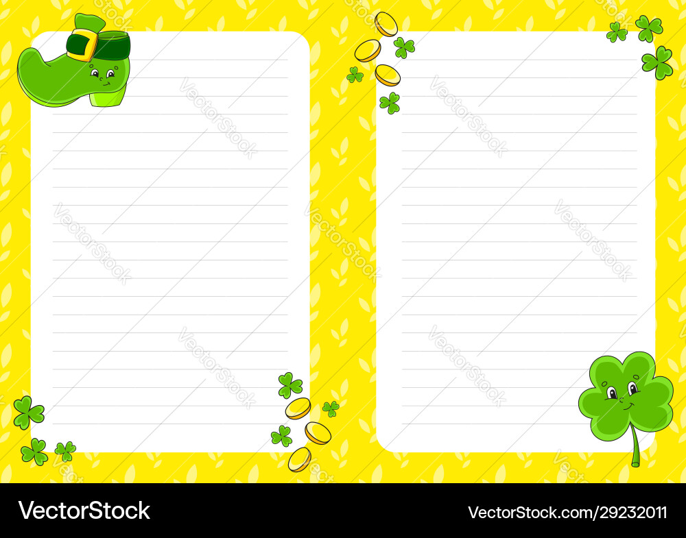 Colored sheet template for notes paper page Colored sheet template for notes paper page Vector Image