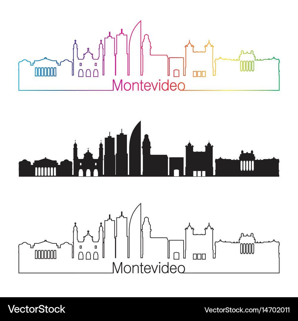 Colorful Montevideo Skyline vector image
