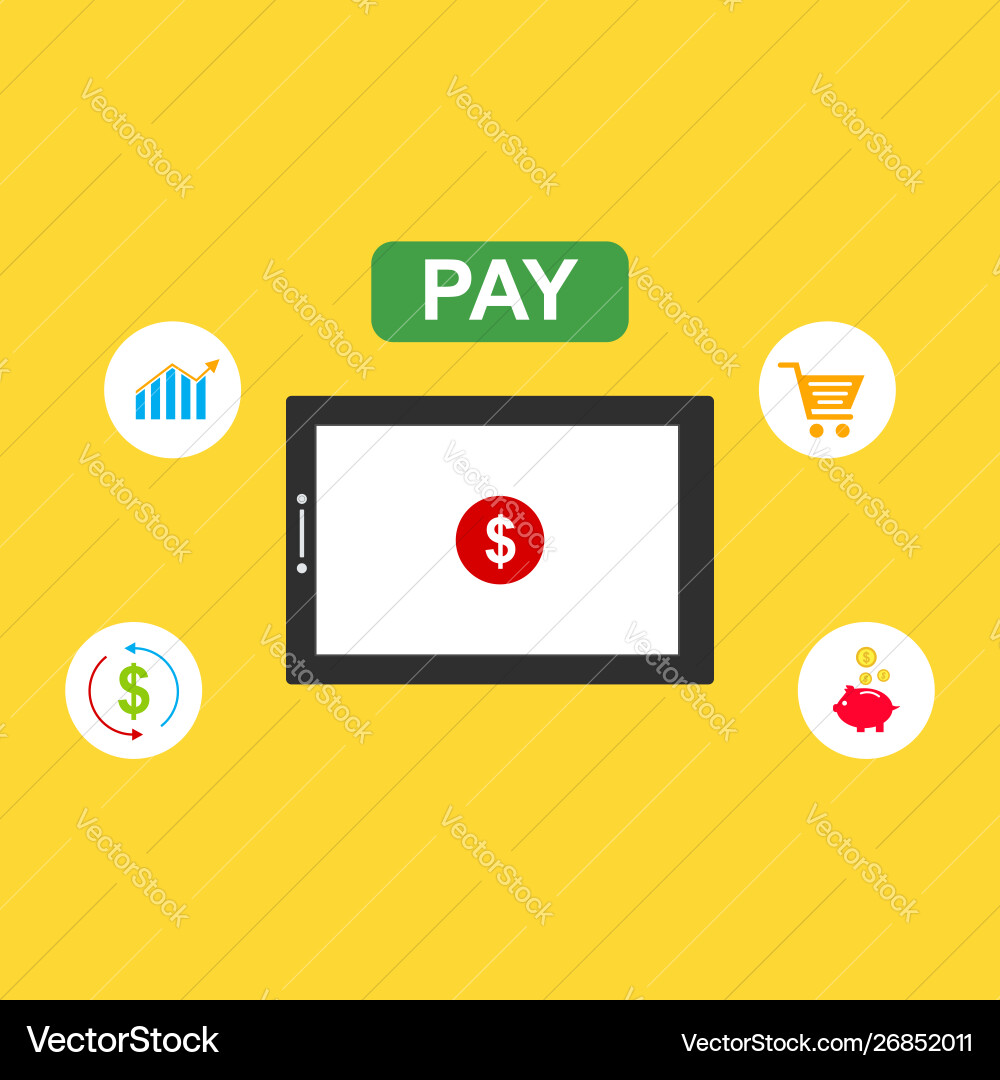 Concept online and mobile payments for web page Concept online and mobile payments for web page vector image