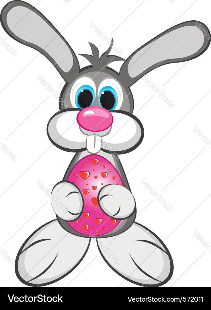Cute Easter Bunny with Colorful Egg Royalty Free Vector