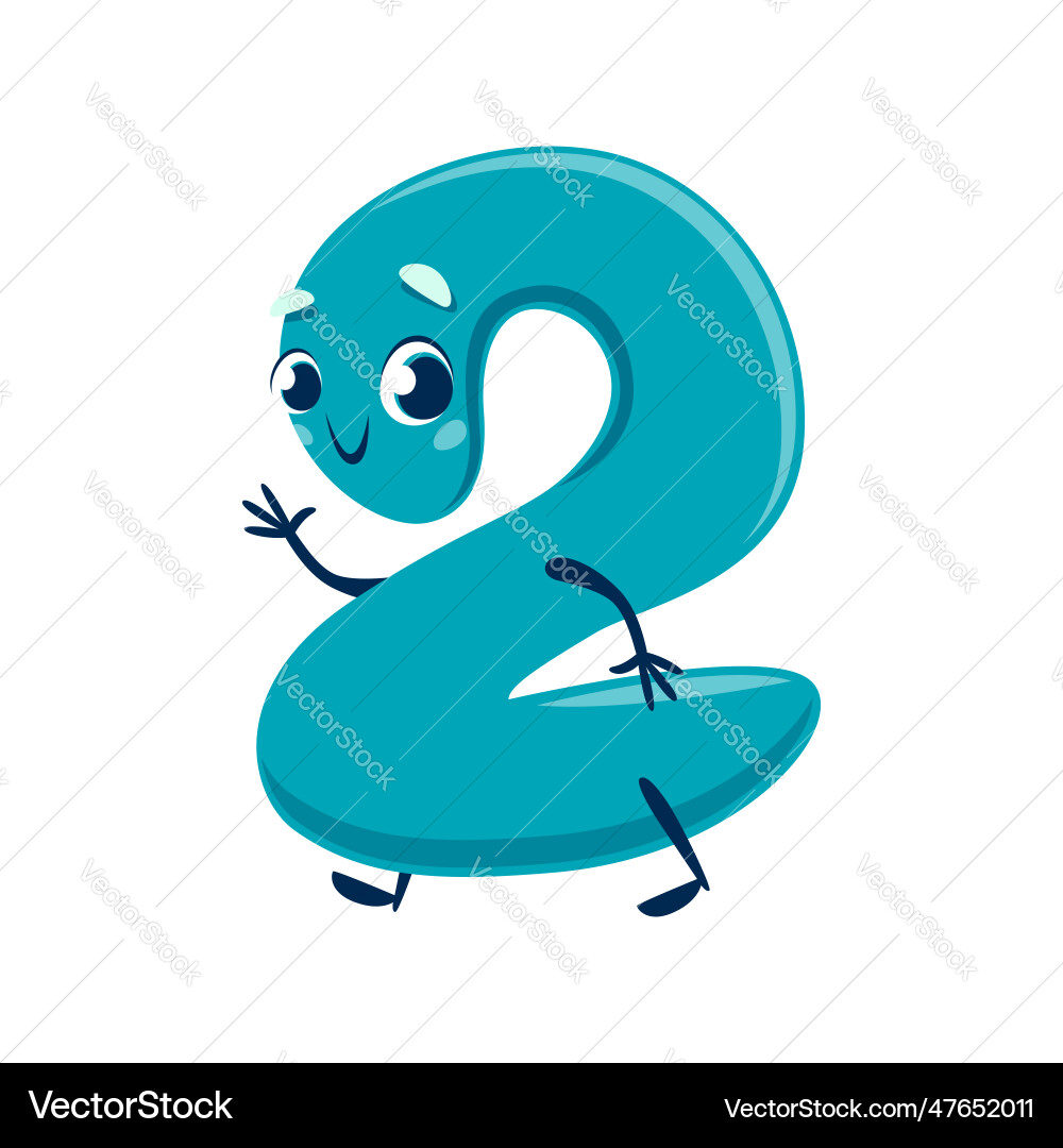Cute Number Two Character vector image