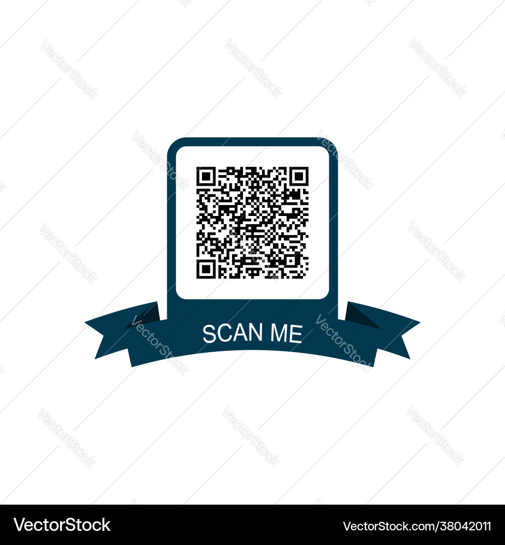 Dark blue frame with qr code icon Dark blue frame with qr code icon vector image