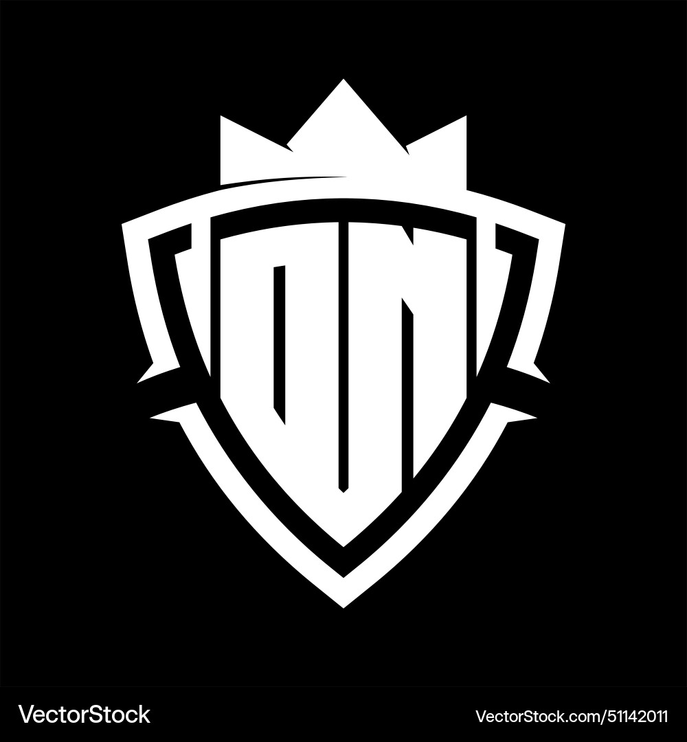 Dn letter monogram with triangle curve shield Vector Image