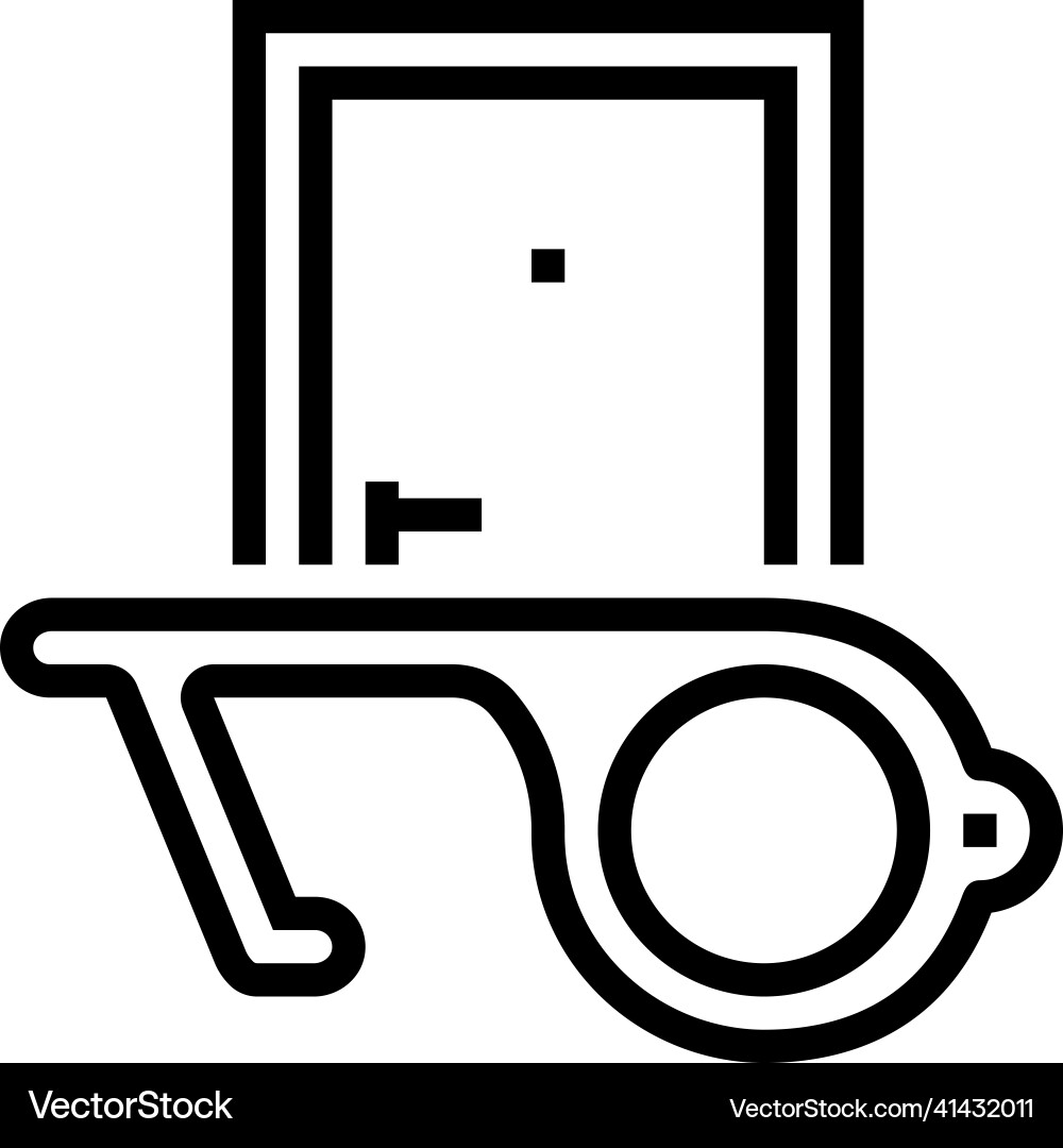 Door handle contactless line icon Door handle contactless line icon vector image