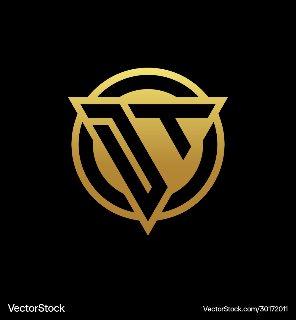 DT Monogram Logo - Triangle & Circle vector image