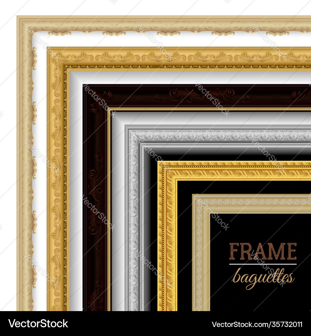 Elegant Baguette & Frame Set Vector Image