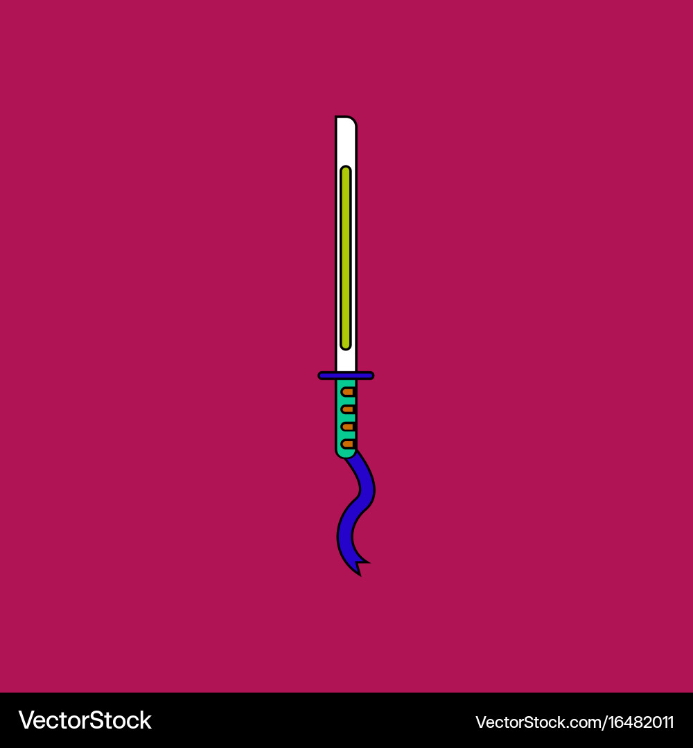Flat icon design collection ancient sword vector image