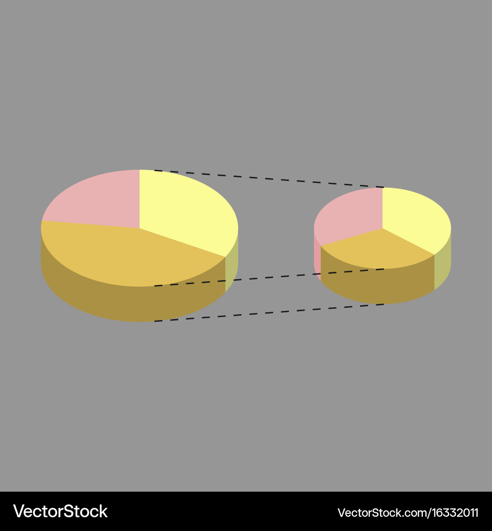 Flat icon on stylish background pie chart vector image