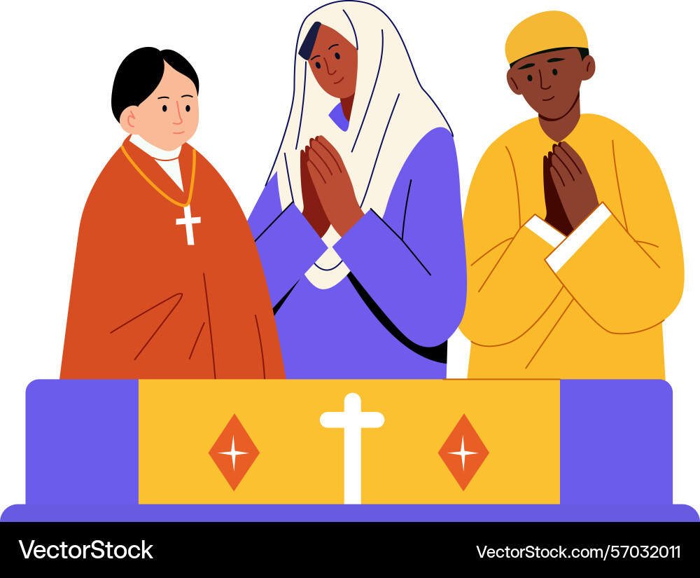 Flat style showing characters support Vector Image