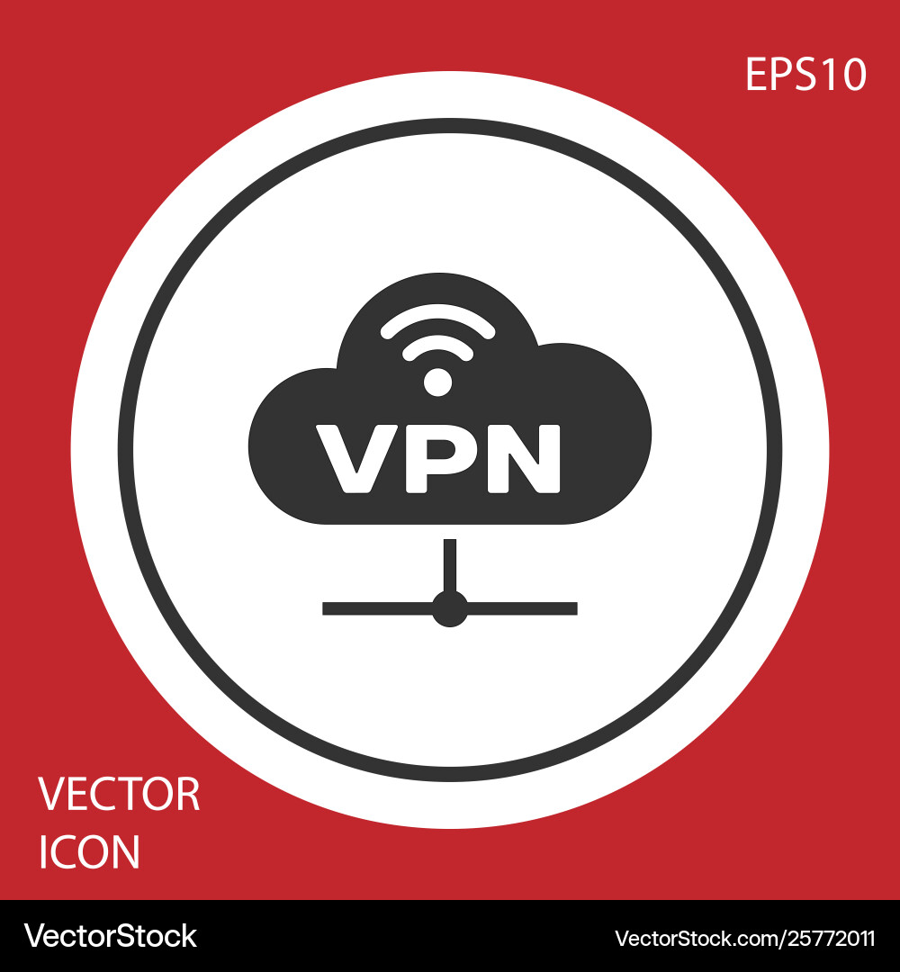 Grey vpn network cloud connection icon isolated Grey vpn network cloud connection icon isolated vector image