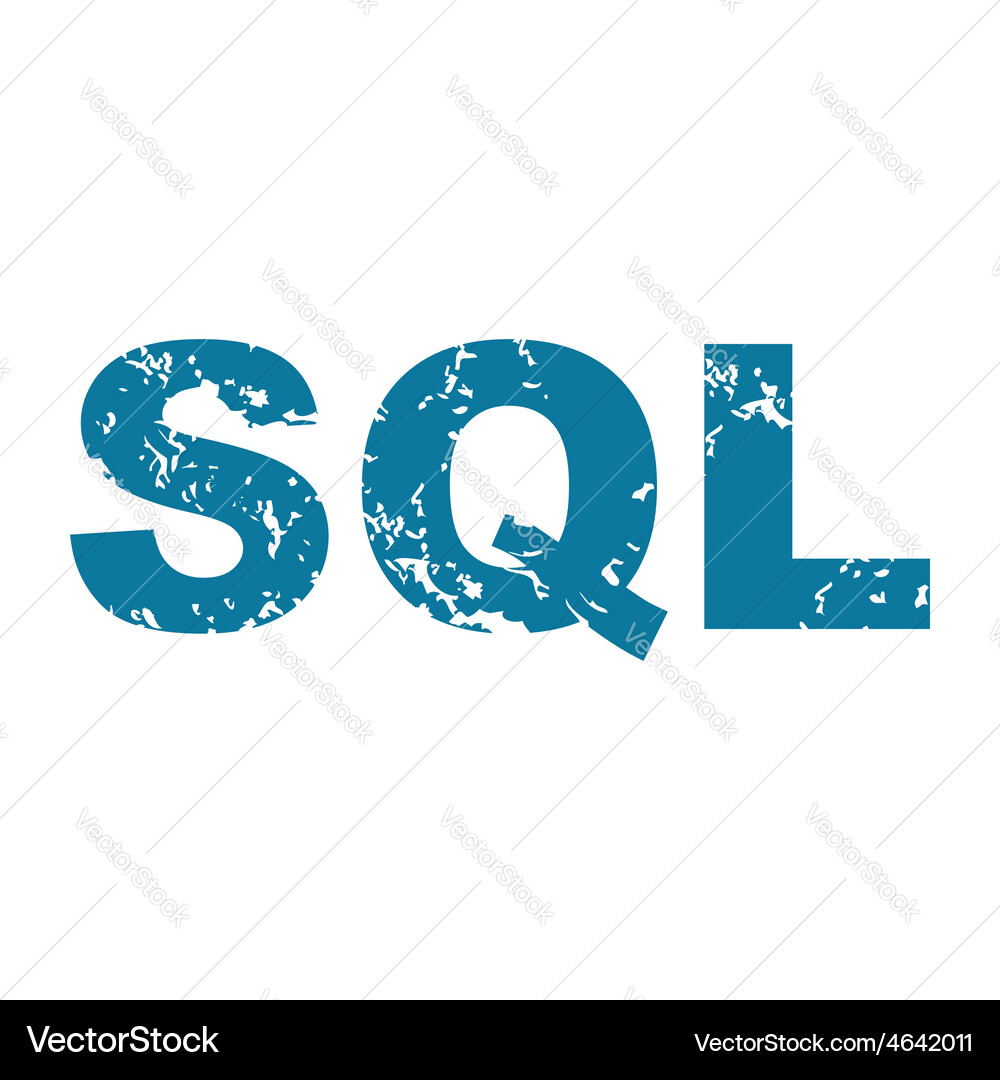 Grunge sql icon vector image