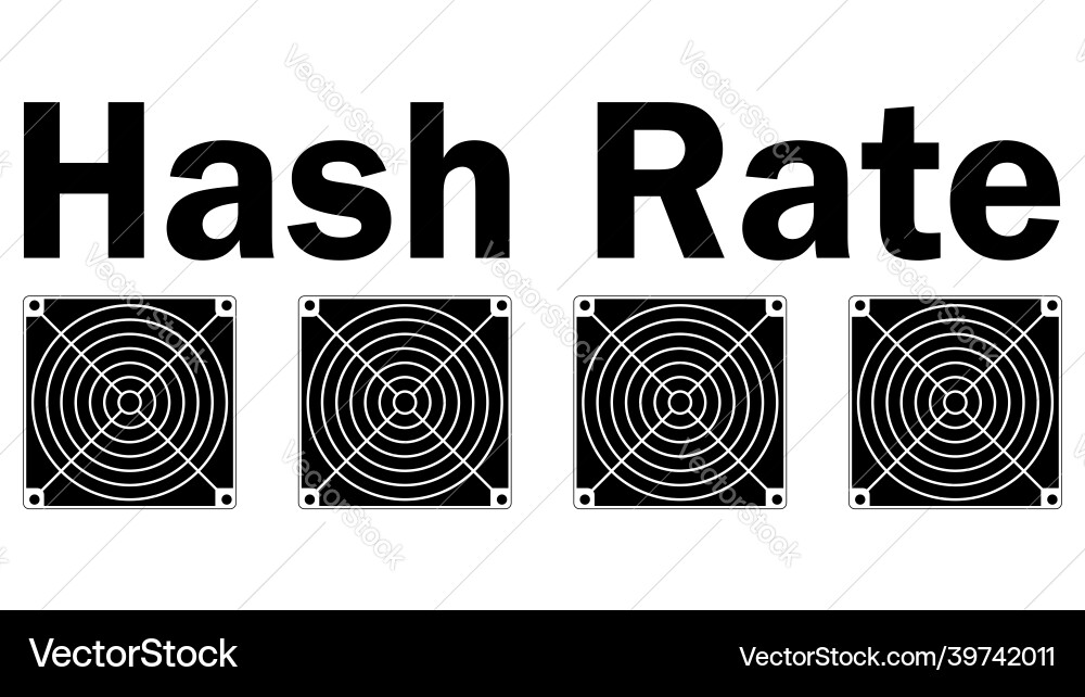 Hash rate of blockchain network with asic Vector Image