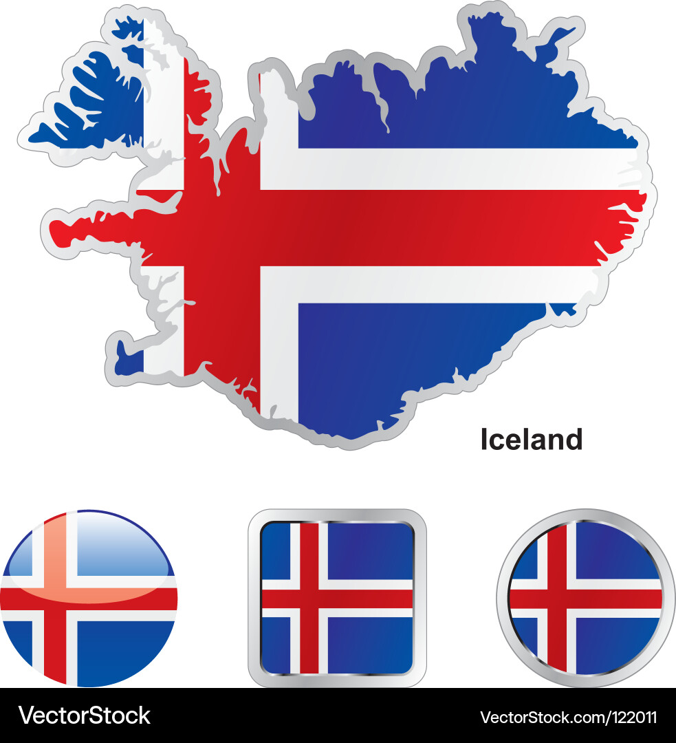 Iceland Flag Symbol Vector Image
