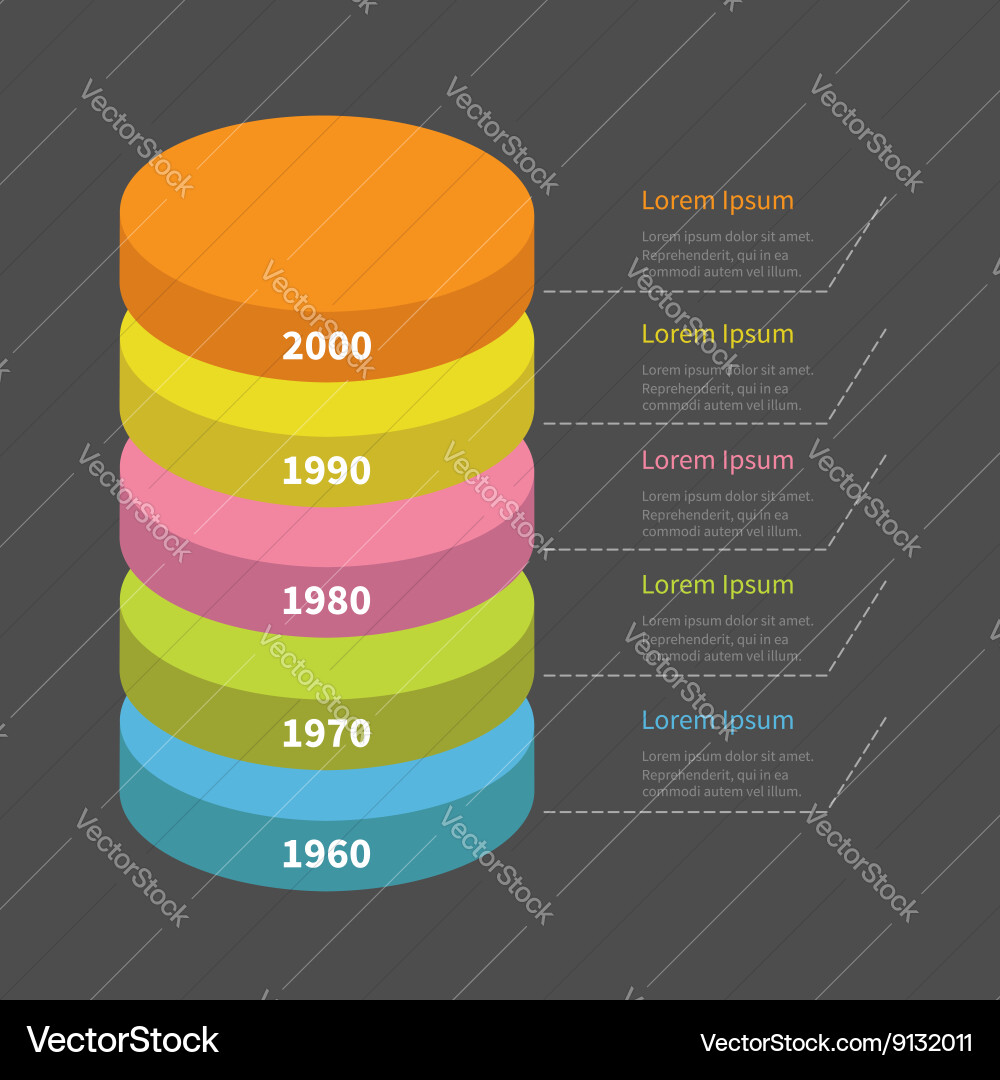 Infographic with dash line and text timeline vector image