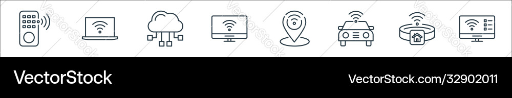 Internet things line icons linear set quality Internet things line icons linear set quality vector image