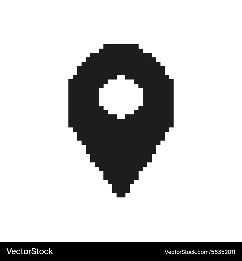 Map location pin pixel art icon geolocation Map location pin pixel art icon geolocation vector image