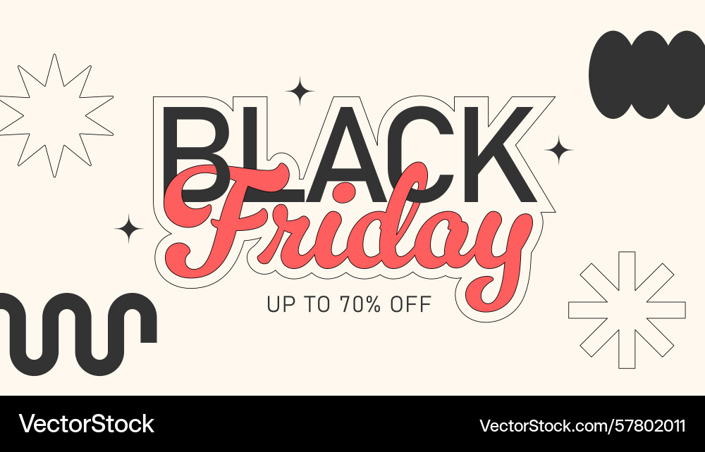 Minimal black friday design with abstract Vector Image