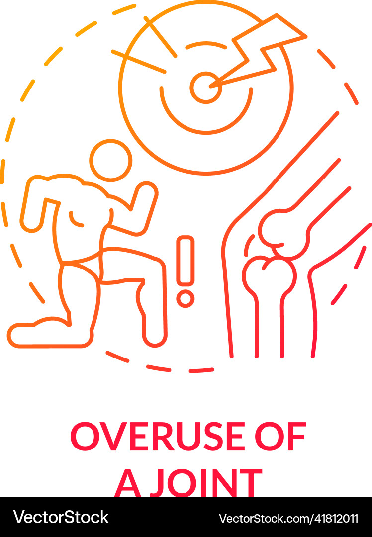 Overuse of joint red gradient concept icon Overuse of joint red gradient concept icon Vector Image
