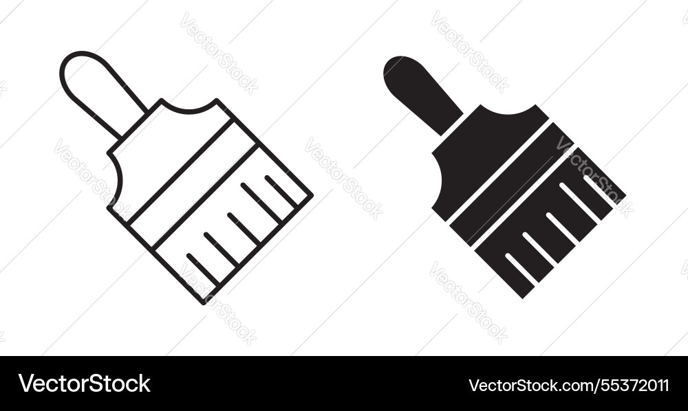 Paint brush icon set in thin line for web Vector Image