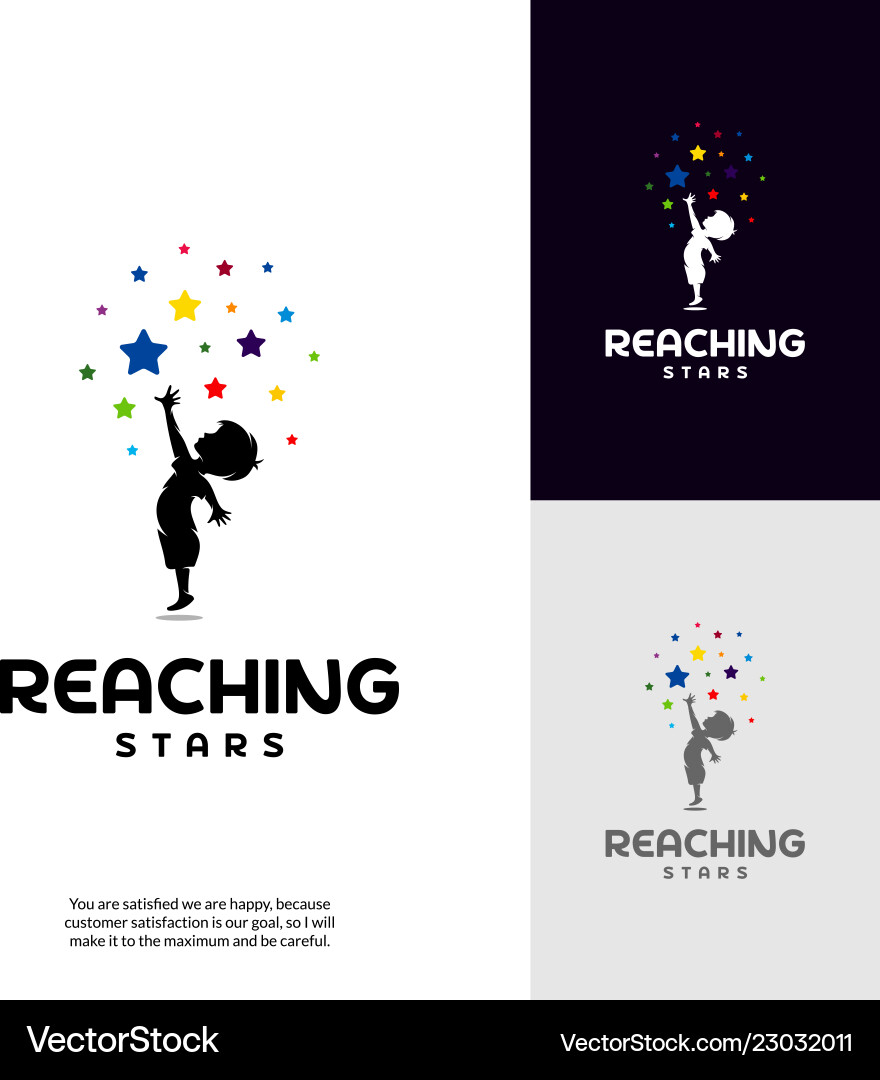 Reaching Stars Logo Design Template Traum Star Reaching Stars Logo Design Template Traum Star vektorbild