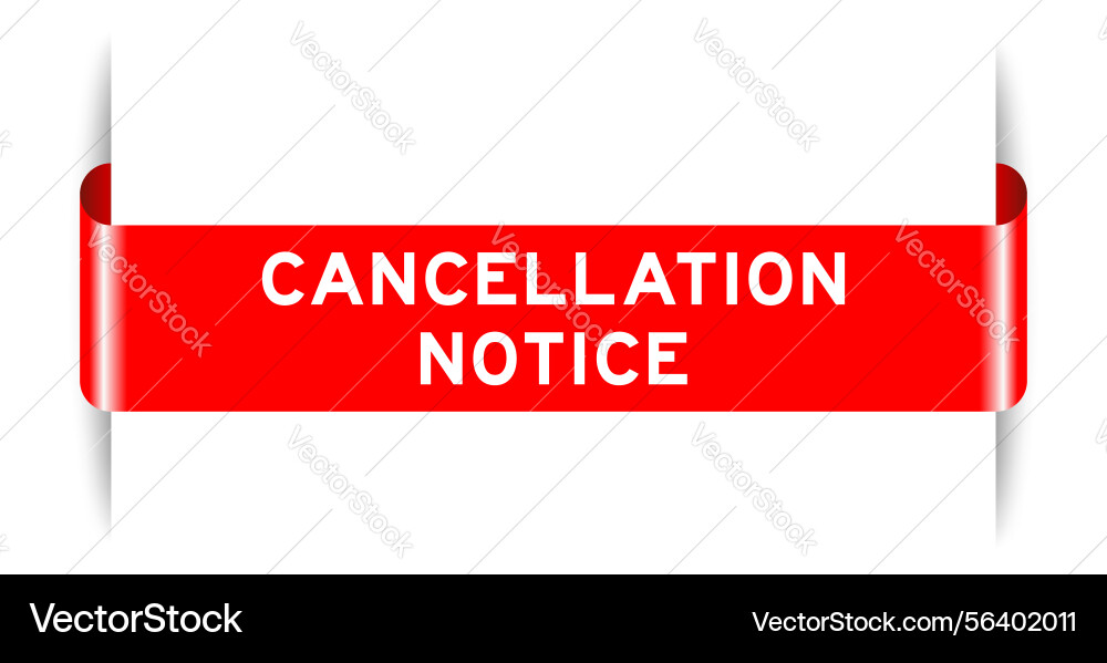 Red color inserted label banner with word vector image