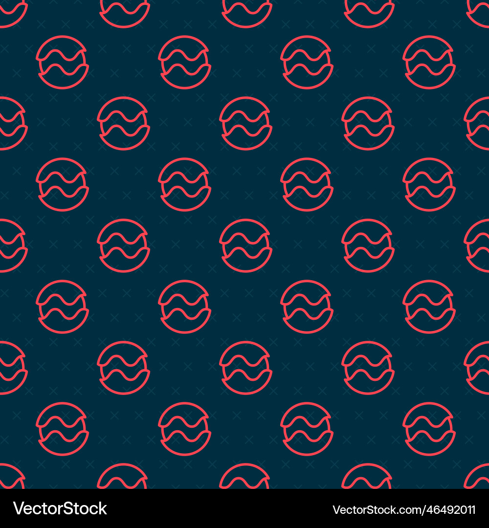 Red line planet icon isolated seamless pattern Red line planet icon isolated seamless pattern vector image