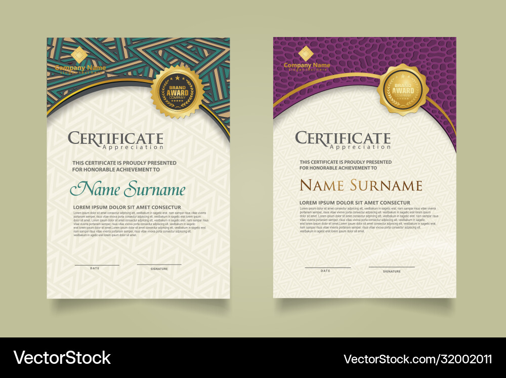 Set modern certificate template with dynamic Set modern certificate template with dynamic vector image