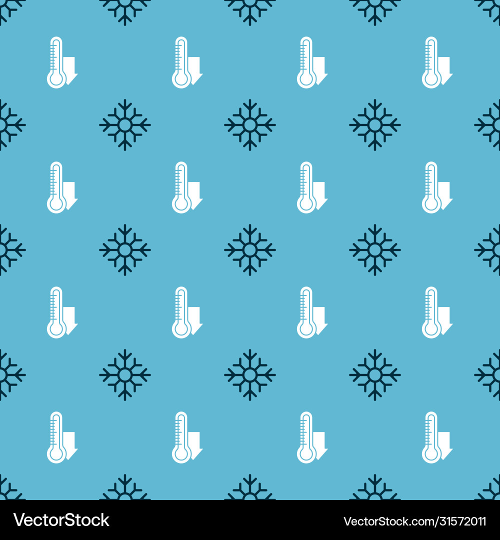 Set snowflake and meteorology thermometer Set snowflake and meteorology thermometer Vector Image