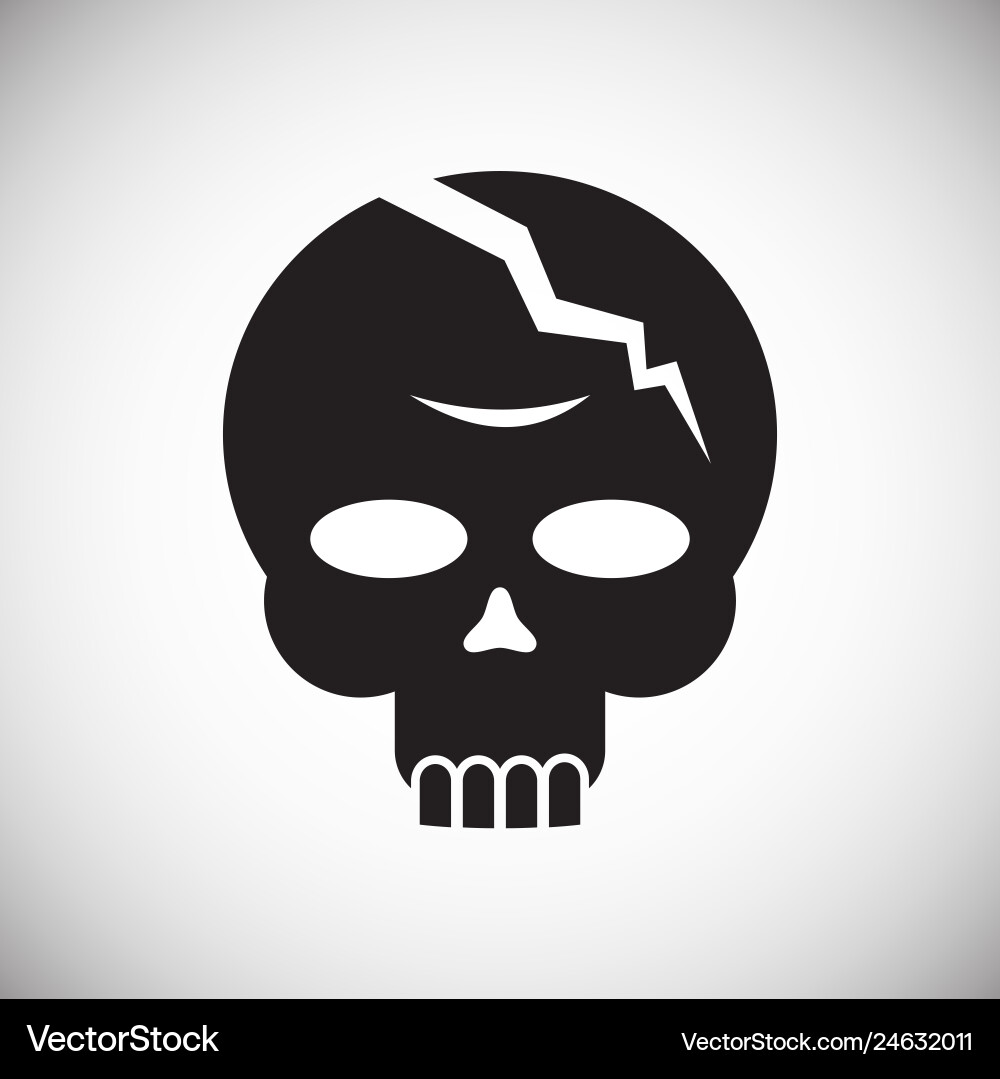 Skull icon on background for graphic and web Vector Image